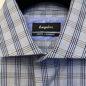 Esquire Men's Slim Fit No Iron Dress Shirt. Size small